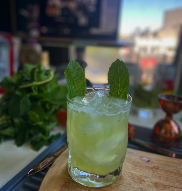“Drink Me, You Will”
Aka: Eastside

May the Fourth be with you… but be mindful of your consumption so you don’t have revenge of the Fifth. (A quote from someone in class today 😂)

Eastside cocktail
2 oz (¼ cup) gin, vodka, rum, tequila
		Alcohol-free: cold tea 
  green, floral, ginger, citrus
¾ oz (1.5 tbsp) fresh lime juice
¾ oz (1.5 tbsp) Cucumber Syrup
6-10 mint leaves fresh mint or basil
1 oz (2 tbsp) sparkling water*
Add mint in the shaking vessel, muddle
Juice lime into small glass and add to shaking vessel
Add alcohol, syrup and ice to your shaking vessel
Grab your chilled cocktail glass 
Shake cocktail hard for 7 seconds
Strain into your drinking glass
Add sparkling water*
Garnish with a mint leaf and cucumber ribbon

*shaking cocktails with carbonated beverages will cause the bubbles to flatten and might cause your shaking vessel to explode. Add sparkling beverages to your cocktails after you’ve shaken your drink!

Cucumber Simple Syrup
5 wheels or ribbons cucumber
½ cup sugar
2 pinches salt
½ cup water
Add 5 wheels or ribbons of cucumber to mason jar, muddle
Add sugar, salt and water to mason jar
Attach lid and shake until sugar dissolves into water
Let infuse for up to 24 hours
Strain solids from liquid and discard
Store in refrigerator for up to 10 days

#virtualcocktailclasses #virtualofficehappyhour #cocktails #cocktail #cocktailrecipes #cocktailrecipe #bayareabartender #sanfrancisco #easycocktails #alcoholfree #alcoholfreecocktails #alcoholfreedrinks #virtualhappyhour #howtomakecocktails #cocktailmakingtips #maythe4thbewithyou #revengeofthefifth