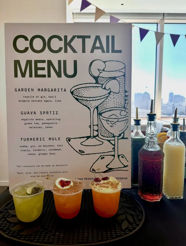Summer kick-off event for a regular client - 3 cocktails (all can be made without alcohol), classic cocktails, beer, and wine

Happy summer to you! Try out this especially low ABV or alcohol-free spritz 

Guava Spritz 
1 oz Amaro Angelino (or Aperol if that’s in your bar cart) 
  or Martini & Rossi Floreale
3 oz Trader Joe’s Sparking Green Tea Blanc 
 (An incredibly delicious alcohol-free sparkling ‘wine’)
1.5 oz Guava Mix 
.25 oz lemon 

•build in glass 
•fill with ice 
•garnish with lemon wheel and pomegranate arils
CHEERS!!! 

Guava Mix 
1 cup Guava Nectar 
1/4 cup pomegranate molasses 
1/4 cup simple syrup 
1/4 tsp saline 

#mocktailrecipe #cocktailrecipe #bayareaevents #spritzrecipe
